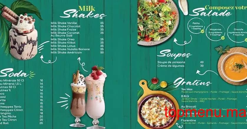 Restaurant Green Light Box menu page 7 Green Light Box menu page 7