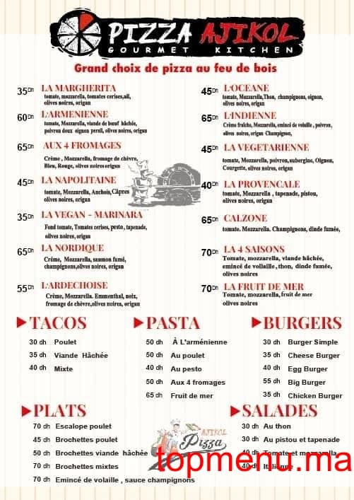 Restaurant Pizza Ajikol menu page 2 Pizza Ajikol menu page 2
