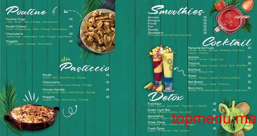 Restaurant Green Light Box menu page 3 Green Light Box menu page 3