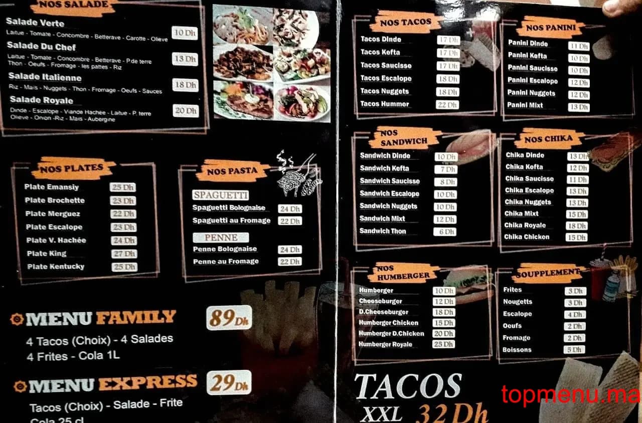 Restaurant ร Emporter menu page 1 ร Emporter menu page 1