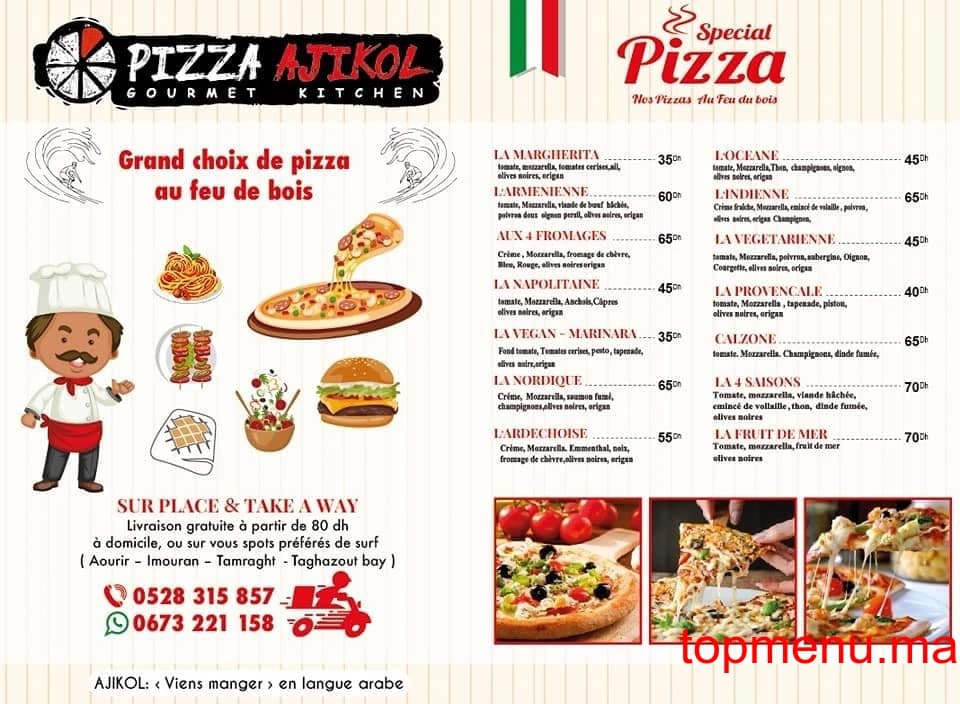 Restaurant Pizza Ajikol menu page 1 Pizza Ajikol menu page 1