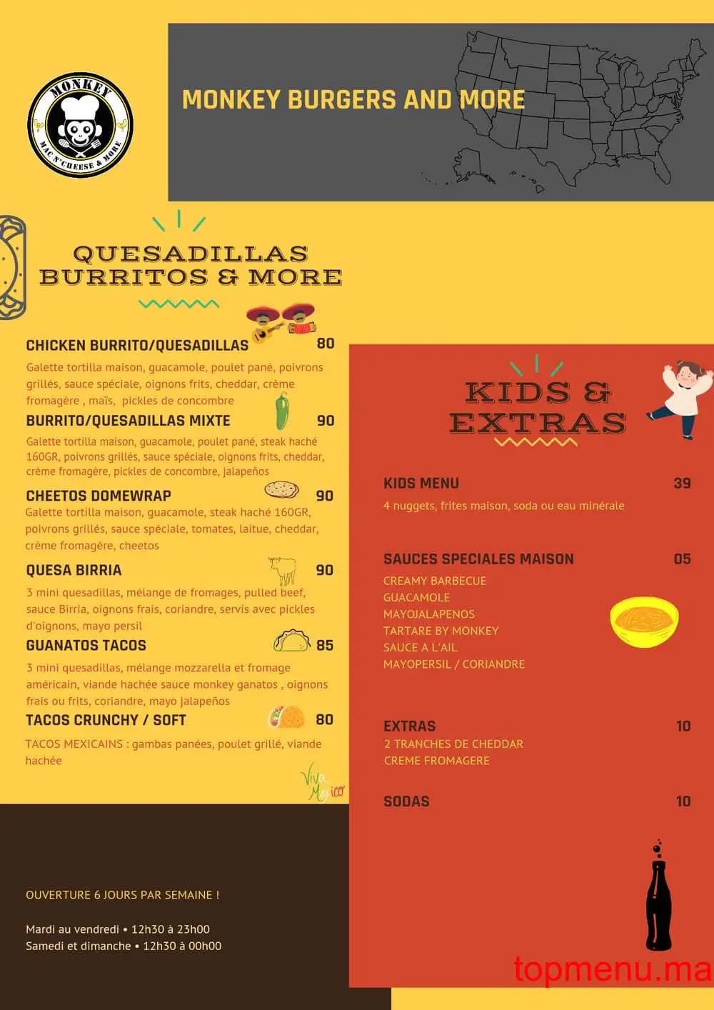 Restaurant Monkey burgers & more menu page 2 Monkey burgers & more menu page 2