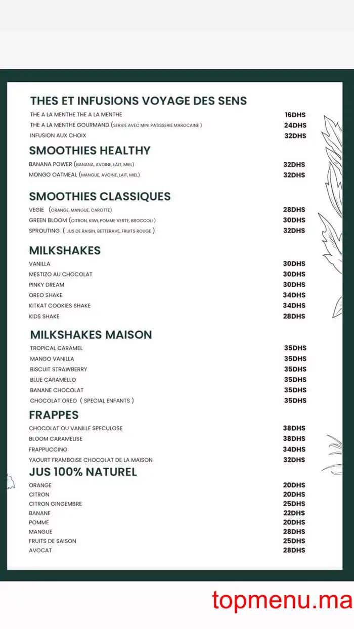 Restaurant Bloom Tree menu page 6 Bloom Tree menu page 6