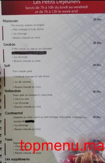 Restaurant L’Océan menu page 1 L’Océan menu page 1