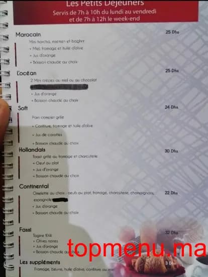 Restaurant L’Océan menu page 2 L’Océan menu page 2