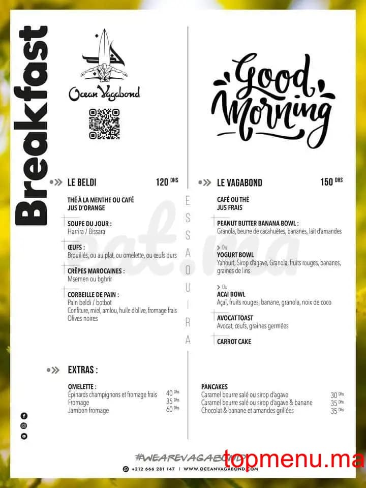 Restaurant Océan vagabond menu page 2 Océan vagabond menu page 2