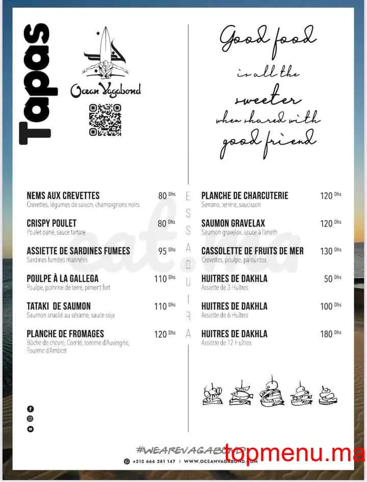 Restaurant Océan vagabond menu page 3 Océan vagabond menu page 3