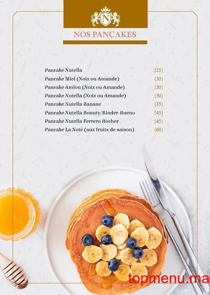 Restaurant Café La Note menu page 23 Café La Note menu page 23