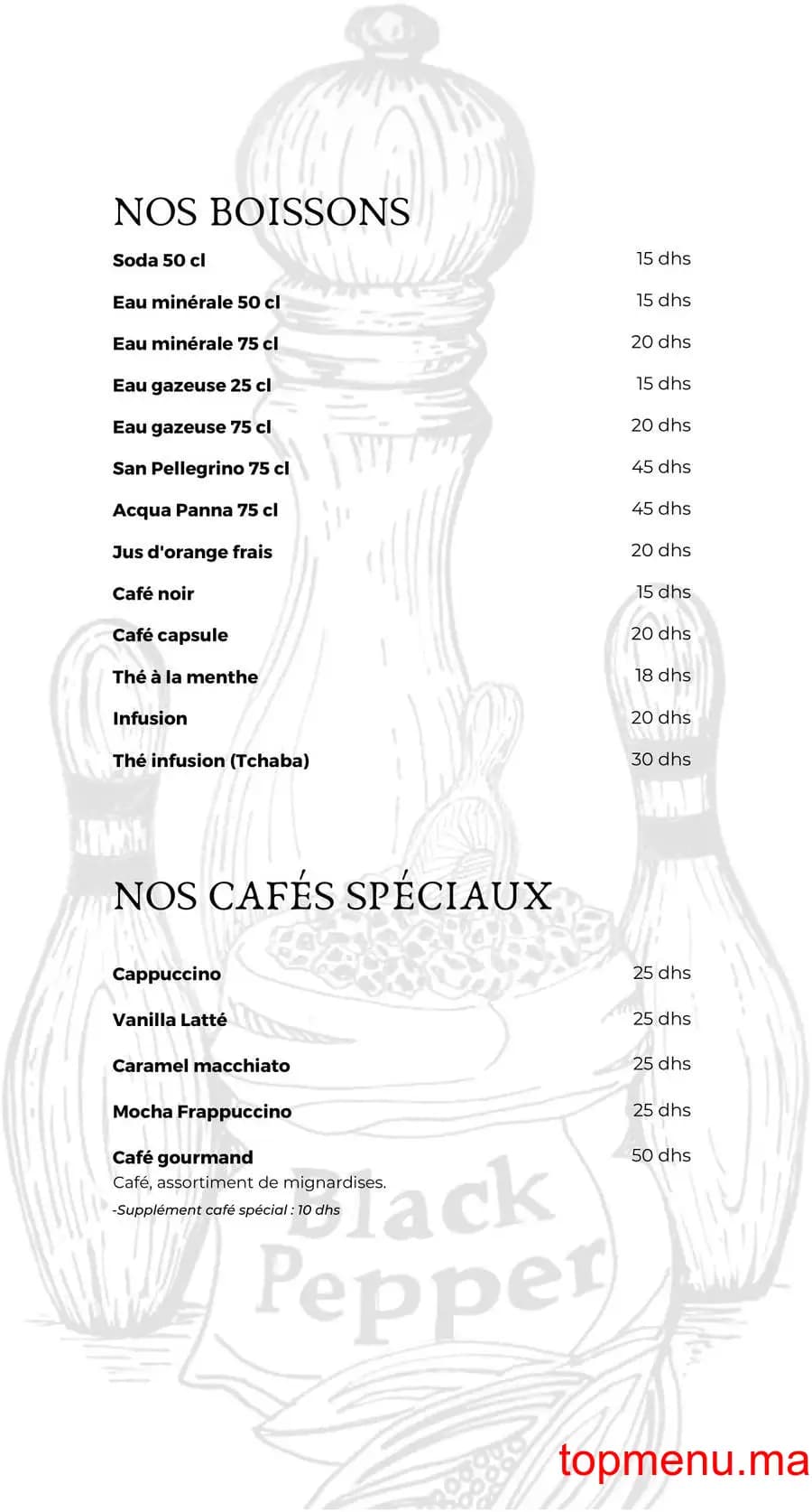 Restaurant Black Pepper Cosy Kitchen menu page 8 Black Pepper Cosy Kitchen menu page 8