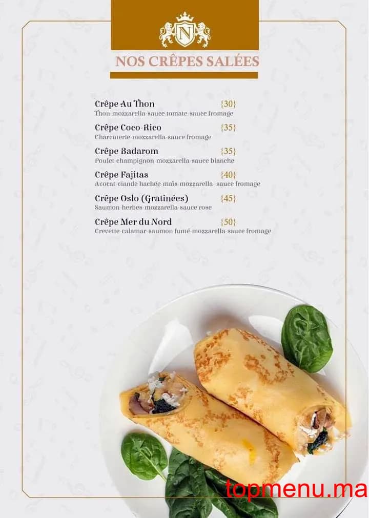 Restaurant Café La Note menu page 25 Café La Note menu page 25