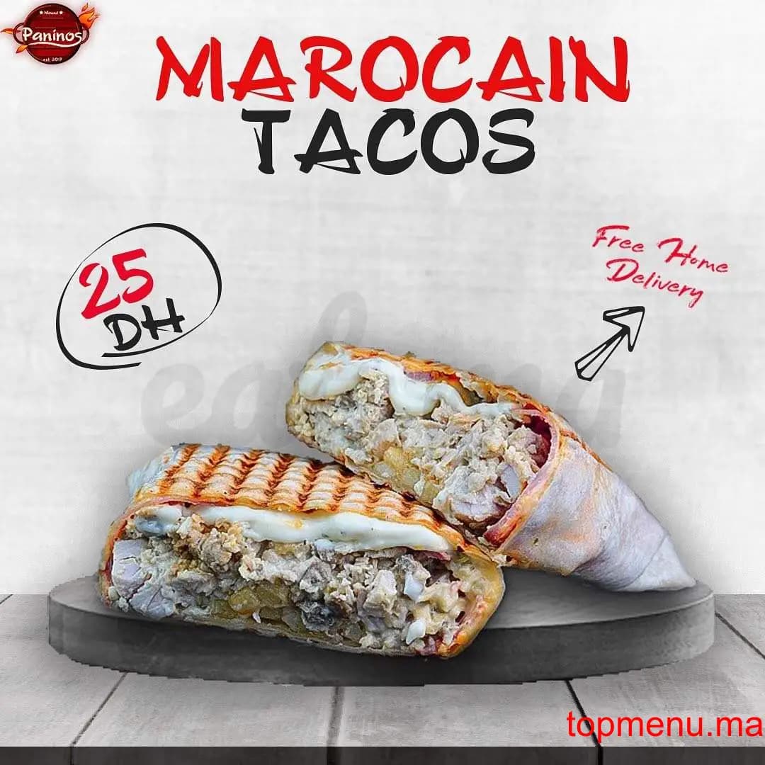 Restaurant Paninos menu page 1 Paninos menu page 1