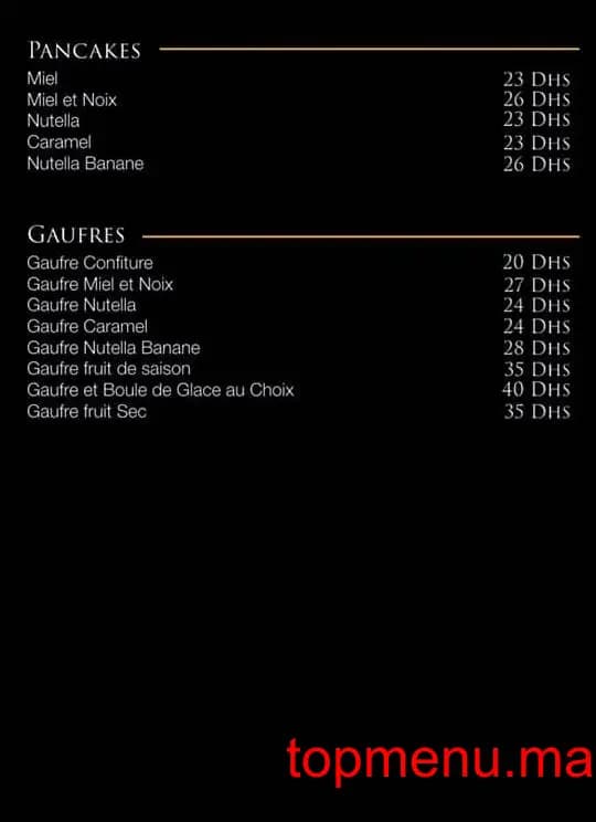 Restaurant Café George V menu page 3 Café George V menu page 3