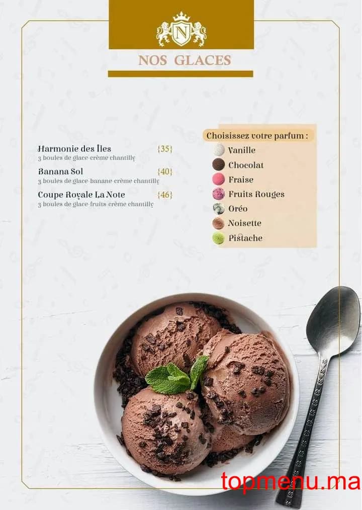 Restaurant Café La Note menu page 24 Café La Note menu page 24