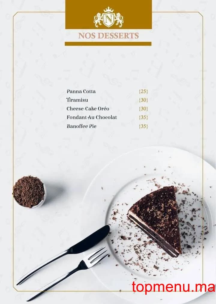 Restaurant Café La Note menu page 15 Café La Note menu page 15