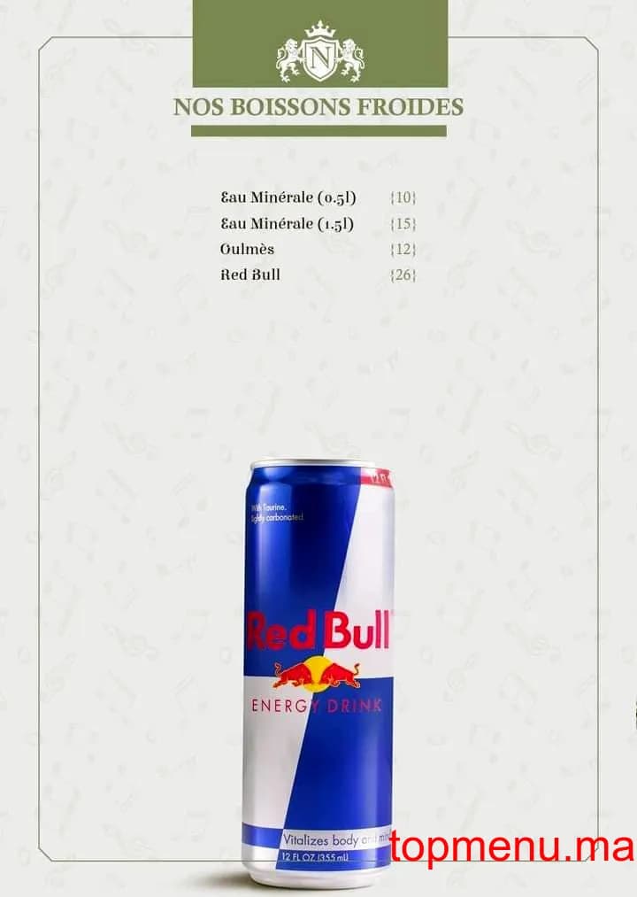 Restaurant Café La Note menu page 8 Café La Note menu page 8