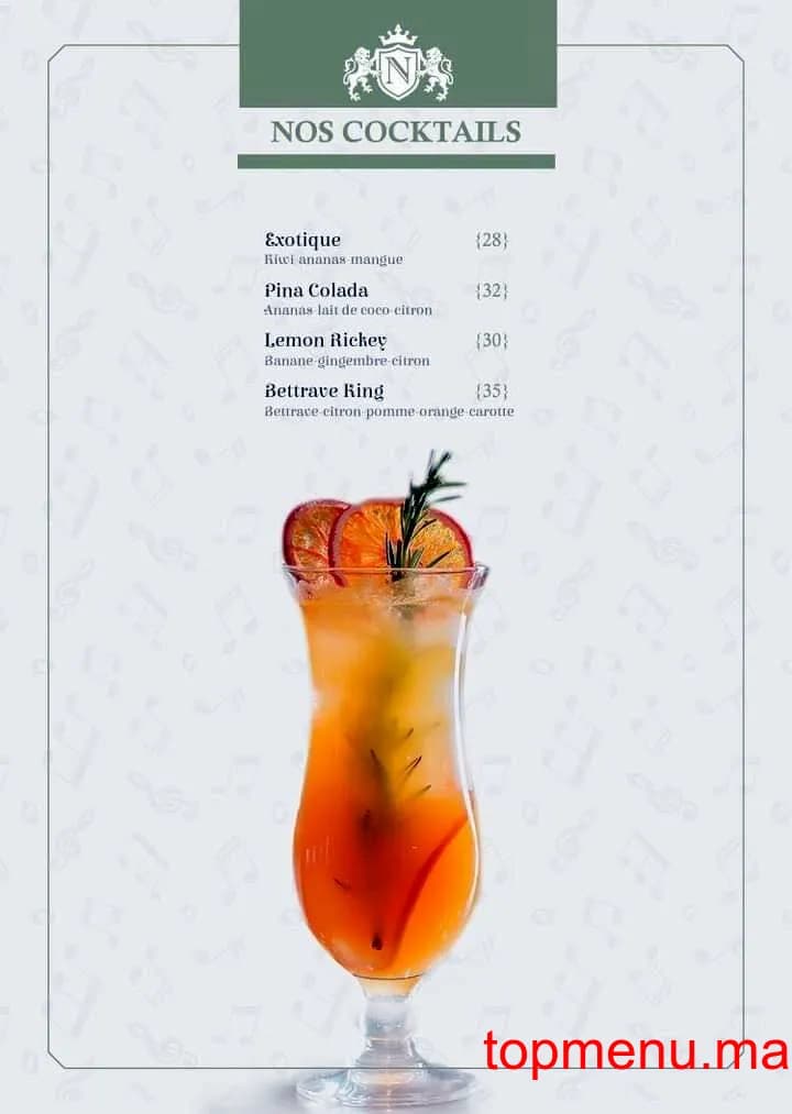 Restaurant Café La Note menu page 3 Café La Note menu page 3