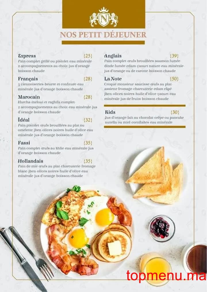 Restaurant Café La Note menu page 21 Café La Note menu page 21