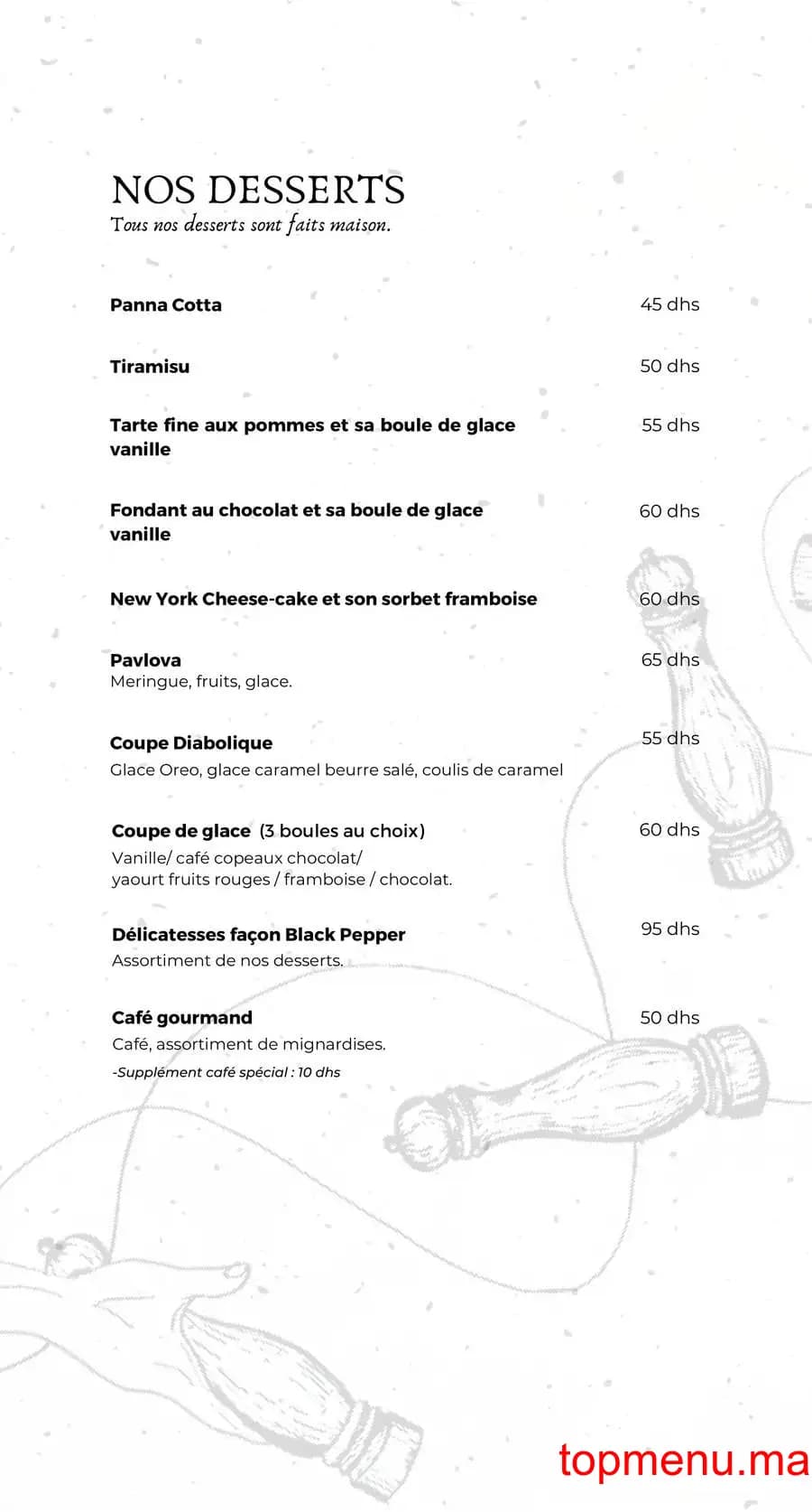 Restaurant Black Pepper Cosy Kitchen menu page 6 Black Pepper Cosy Kitchen menu page 6