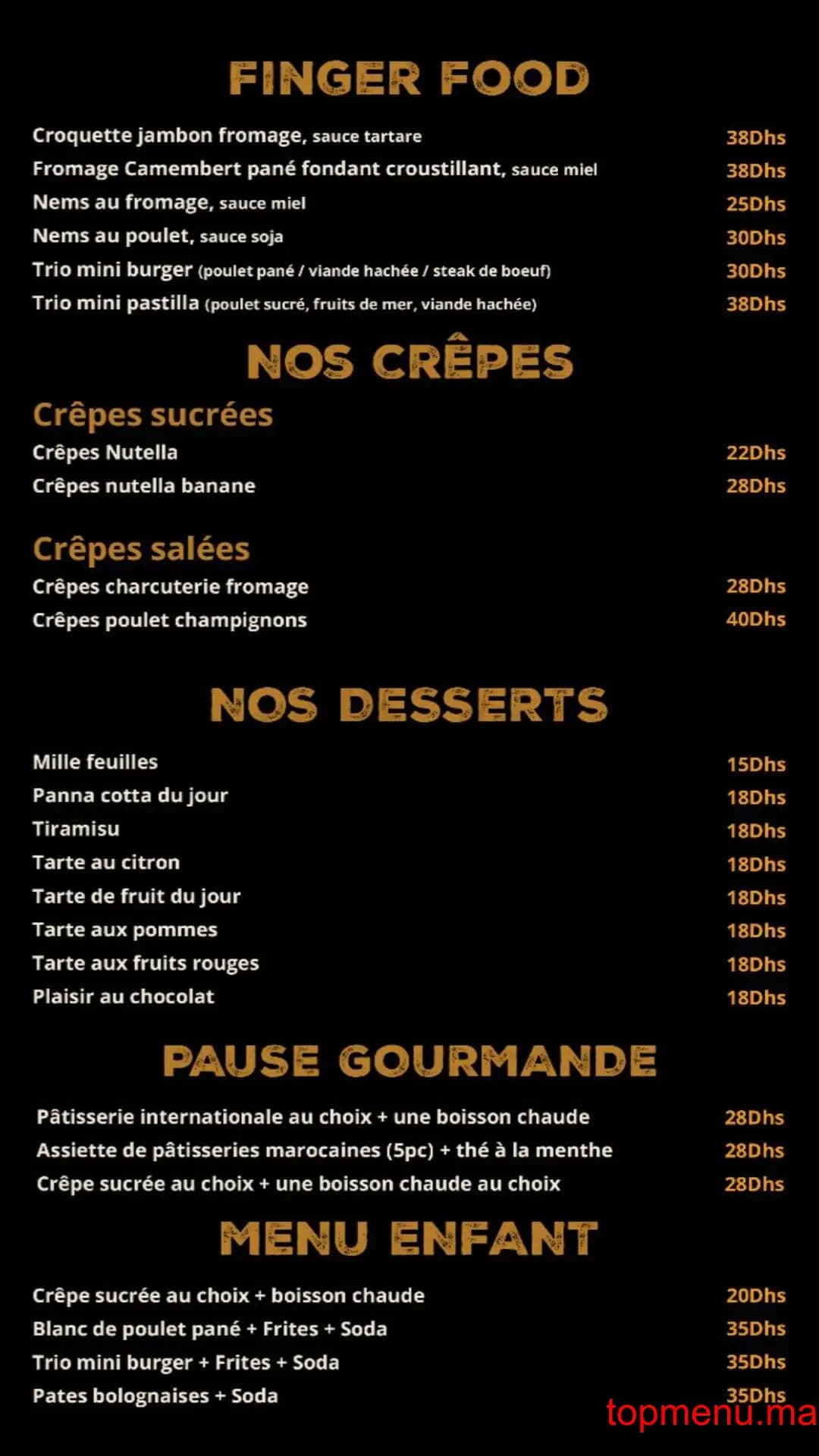 Restaurant 3 Fleurs menu page 4 3 Fleurs menu page 4