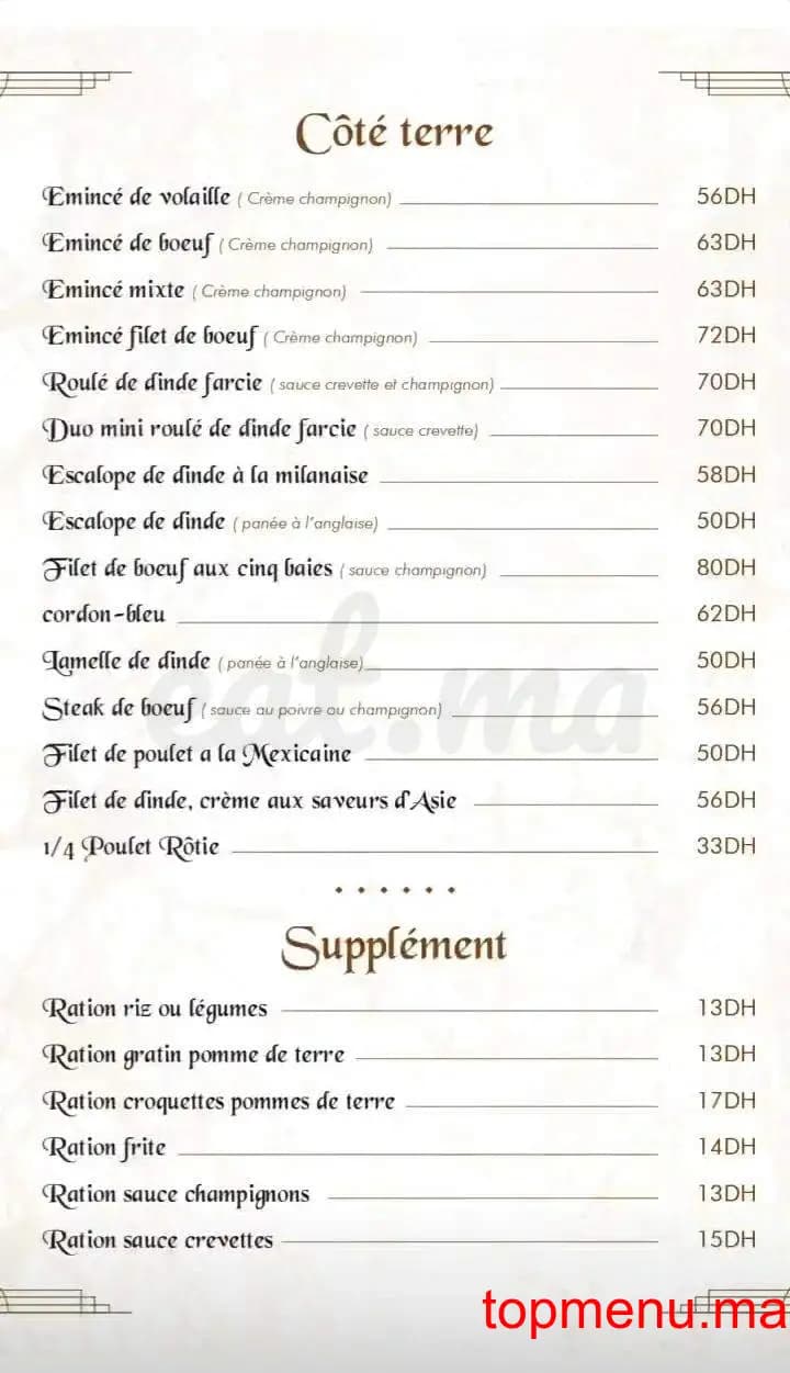 Restaurant L’Avant Goût menu page 5 L’Avant Goût menu page 5