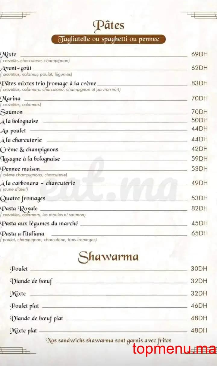 Restaurant L’Avant Goût menu page 4 L’Avant Goût menu page 4