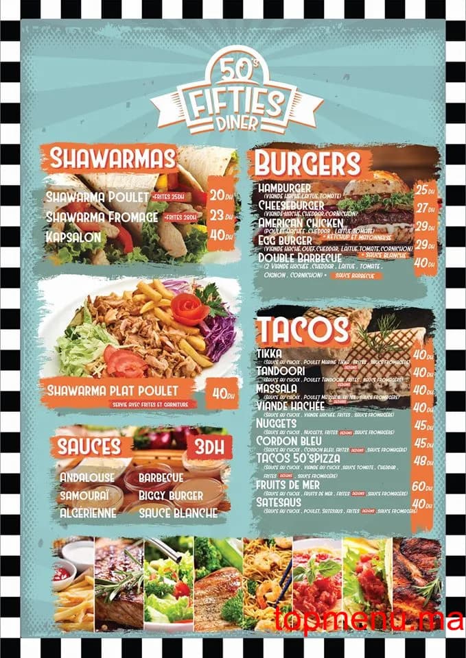Restaurant 50’s dîner menu page 2 50’s dîner menu page 2