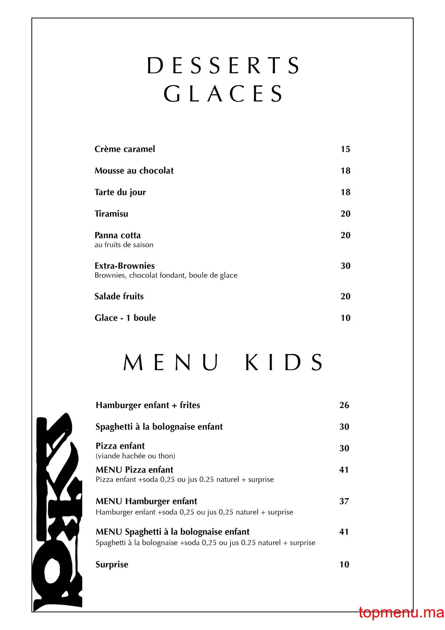 Restaurant 5 Saisons menu page 2 5 Saisons menu page 2