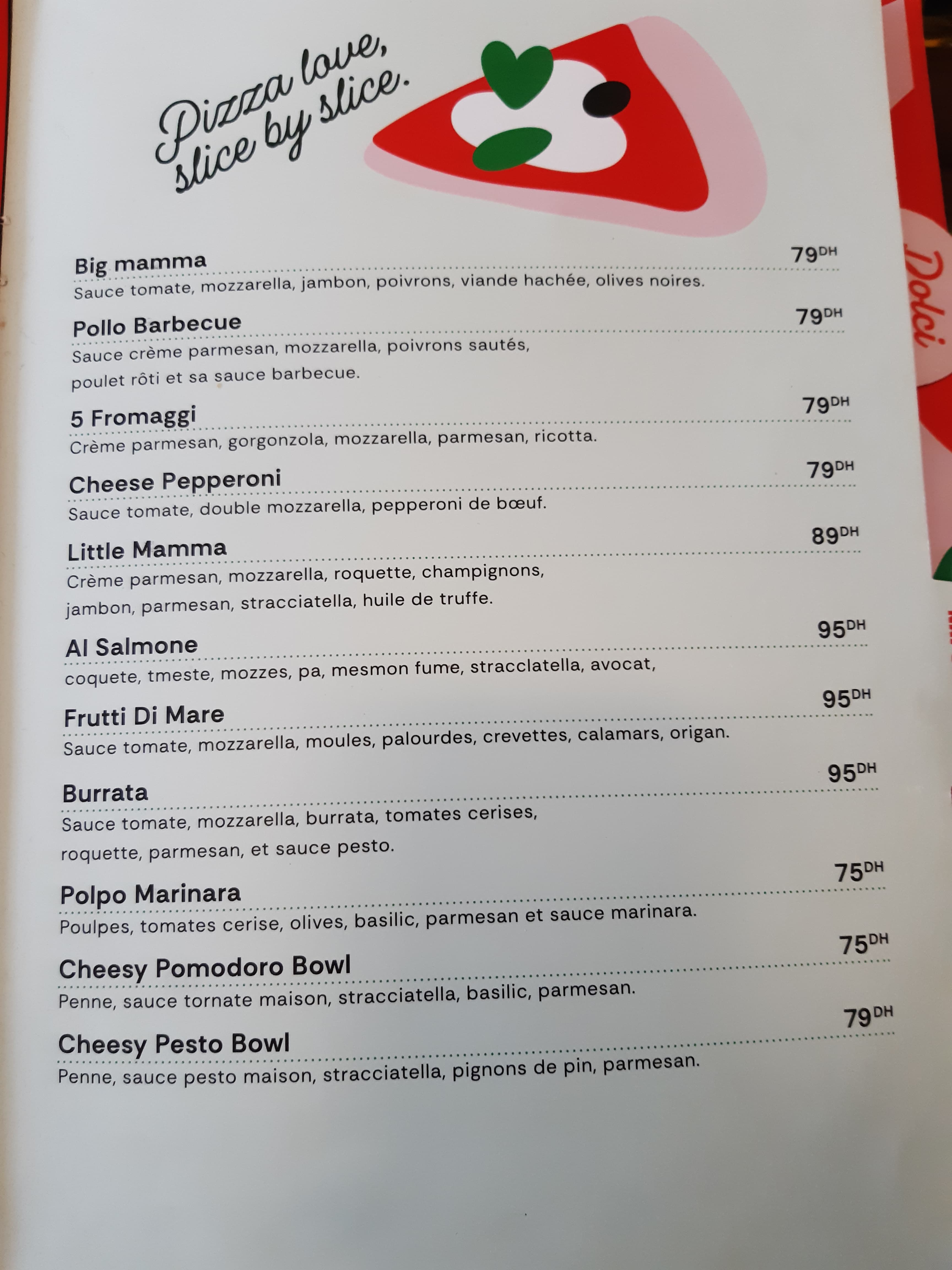 Little Mamma Jnane Californie menu page 3