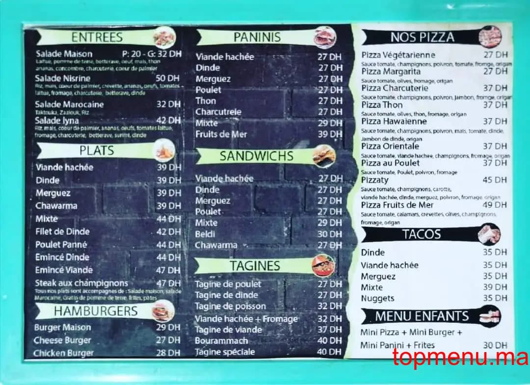 Nisrine menu page 2