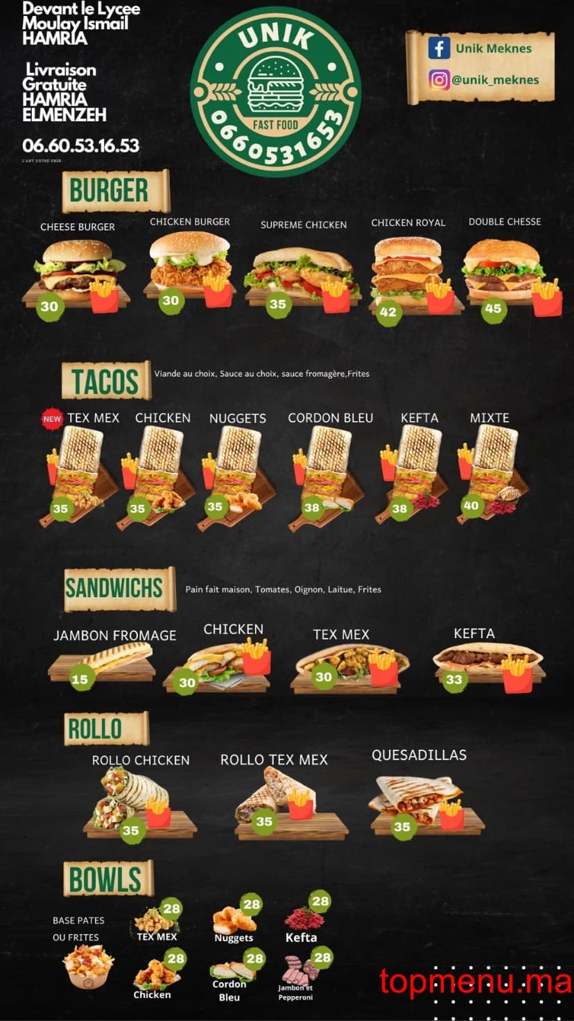 Unik menu page 1