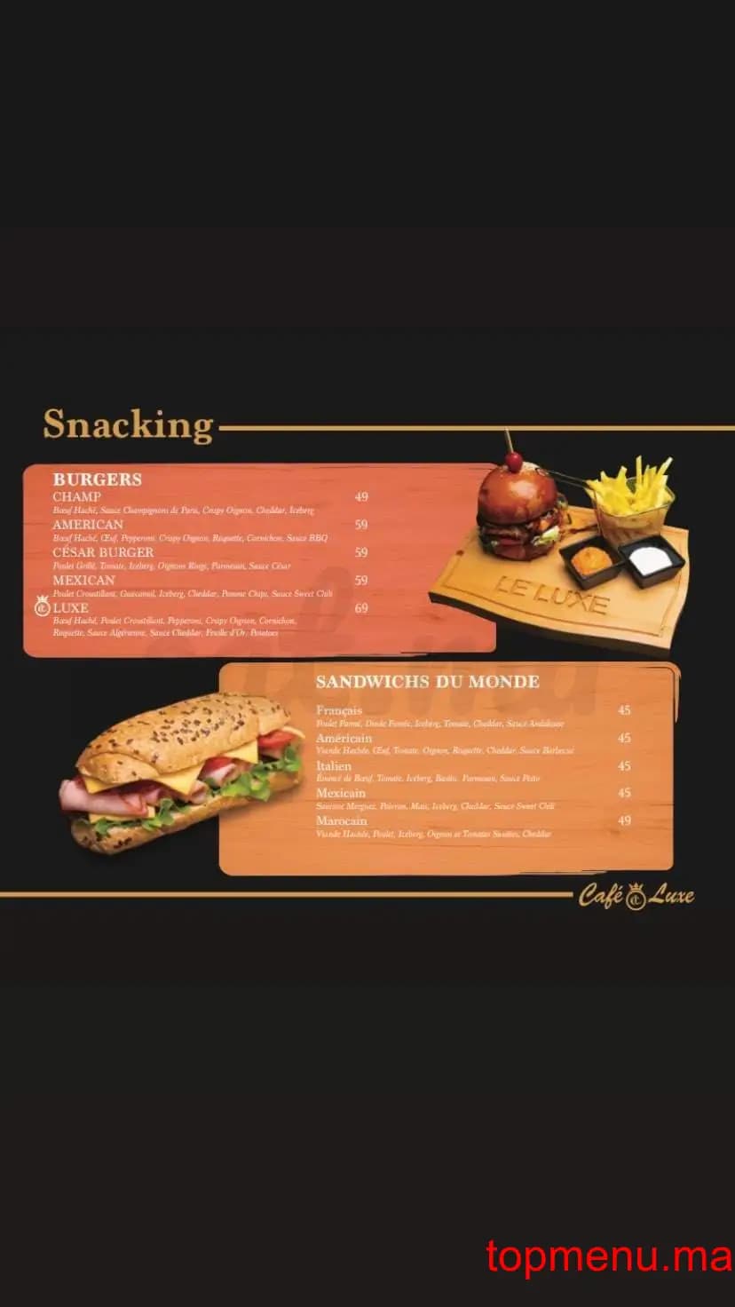 CAFÉ LUXE قائمة الطعام page 16