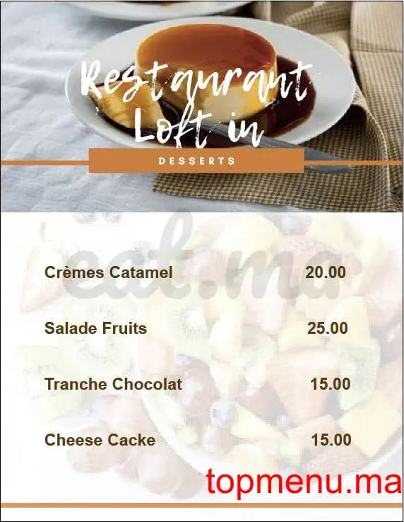 Loft’in قائمة الطعام page 15