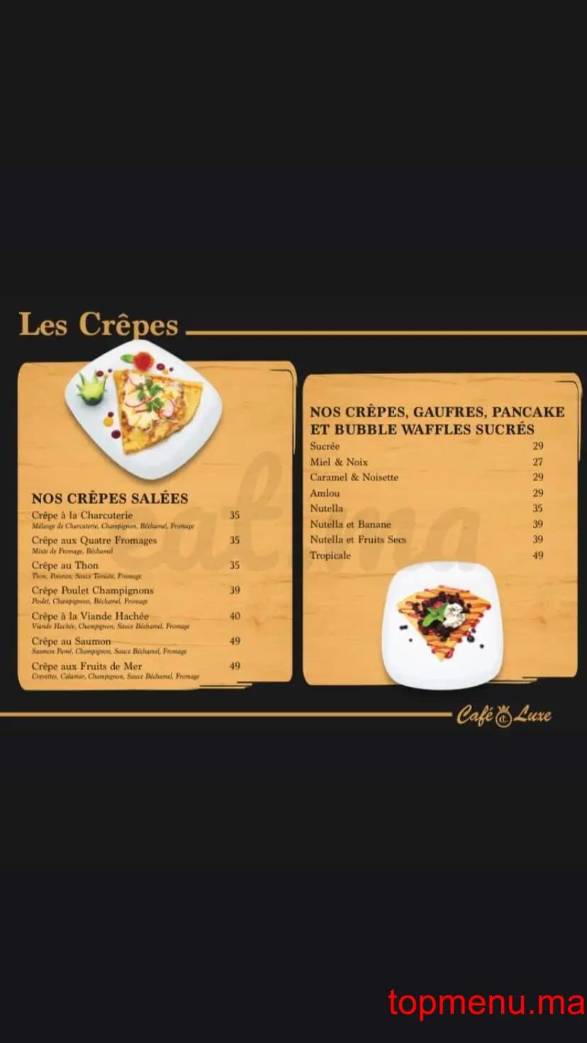 CAFÉ LUXE قائمة الطعام page 4