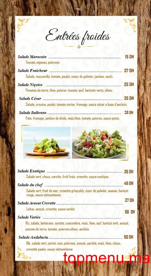 Andalucia قائمة الطعام page 2