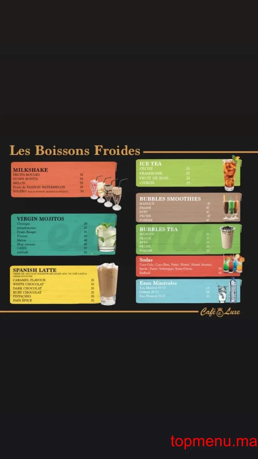 CAFÉ LUXE قائمة الطعام page 2
