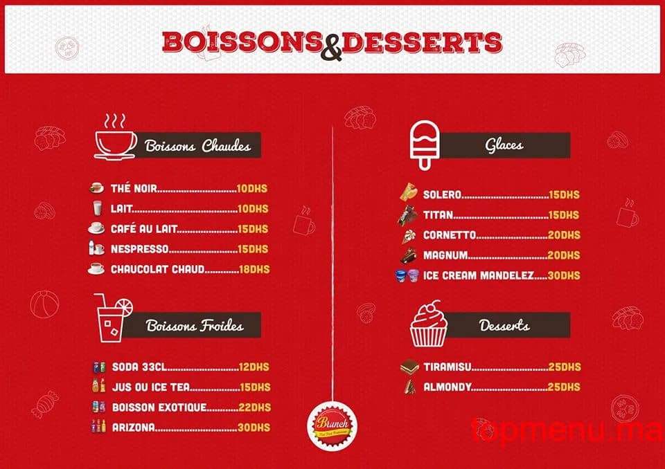 Brunch menu page 4
