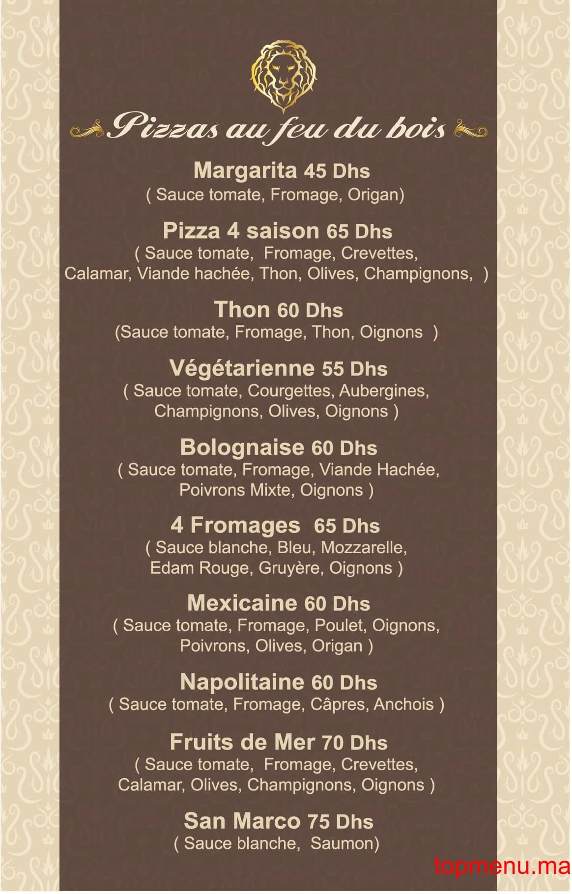 San Marco menu page 1