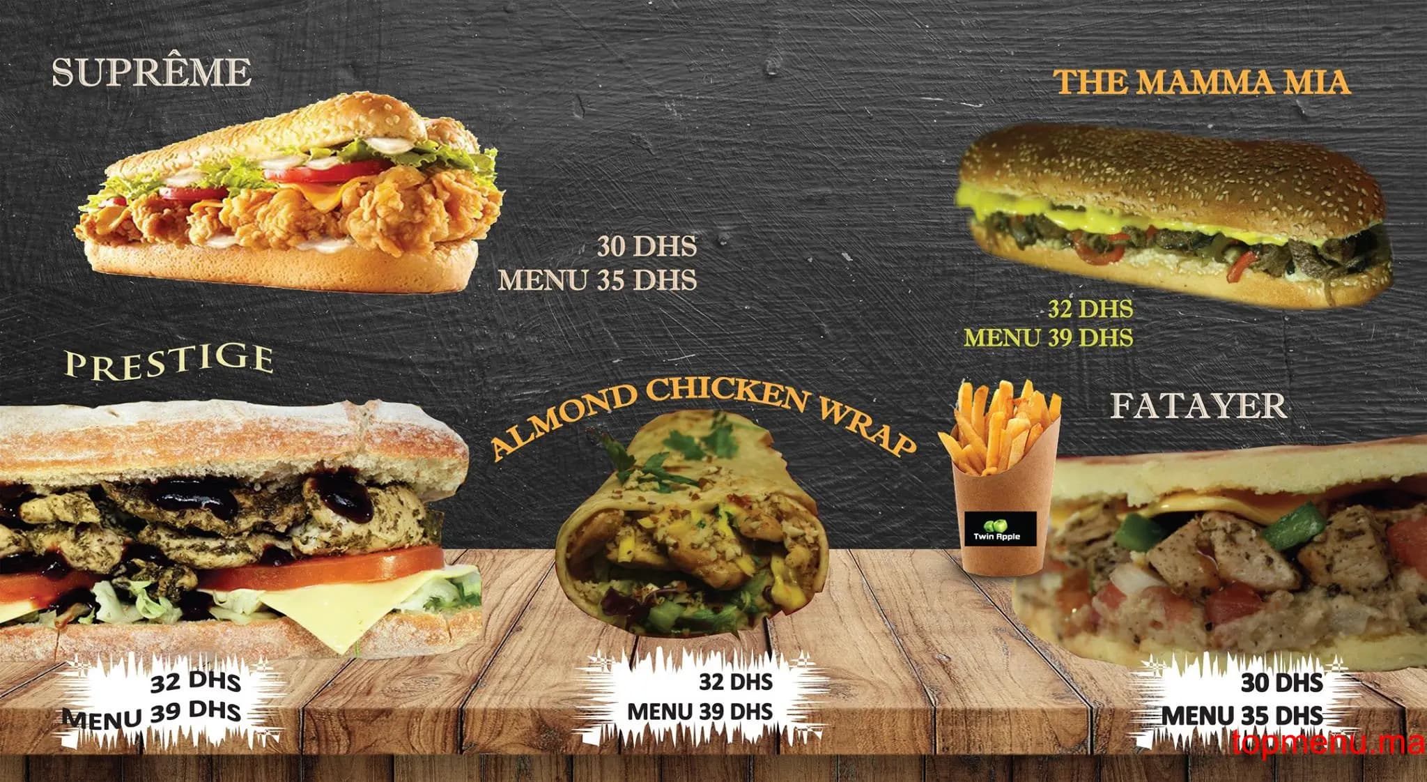 Twin Apple menu page 5