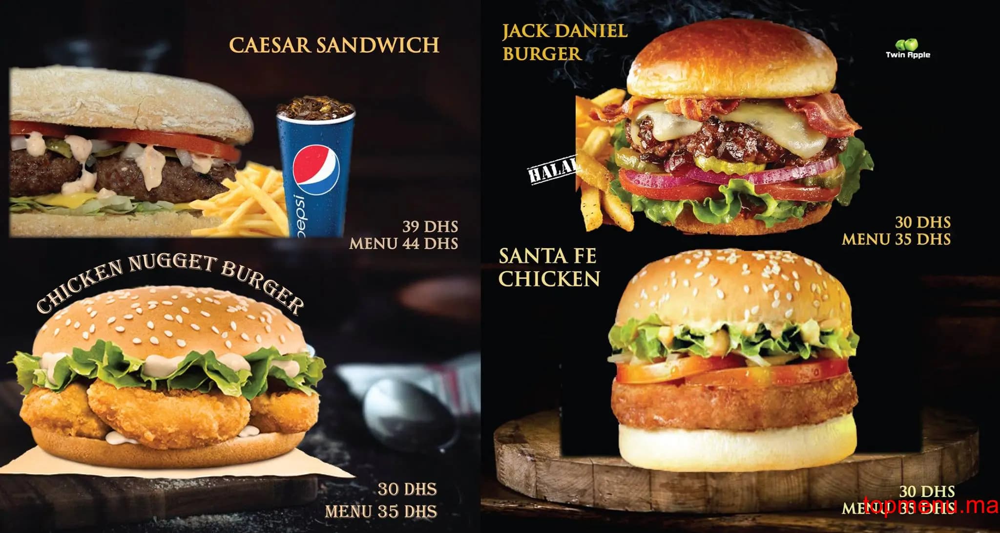 Twin Apple menu page 4