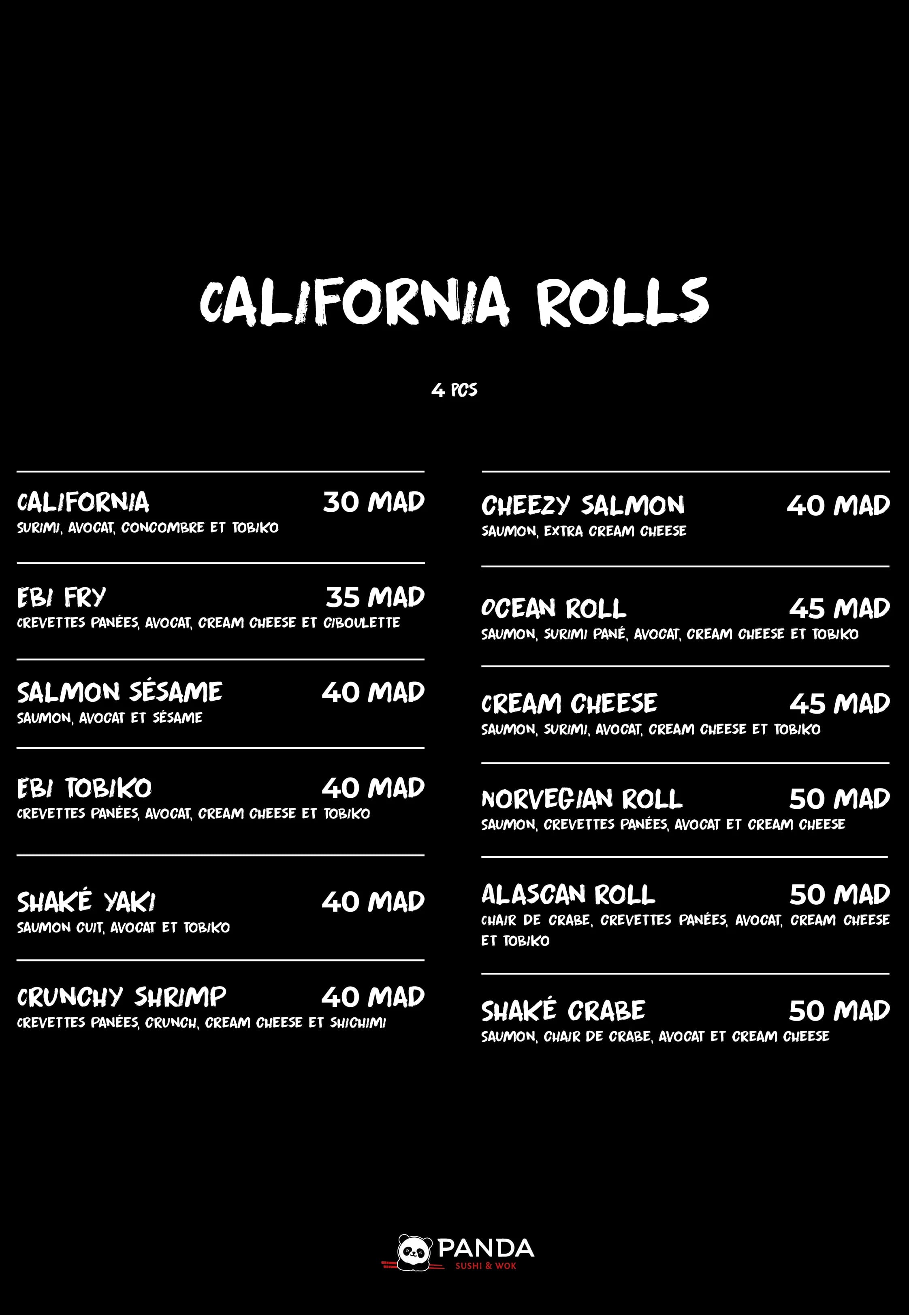 Panda menu page 8