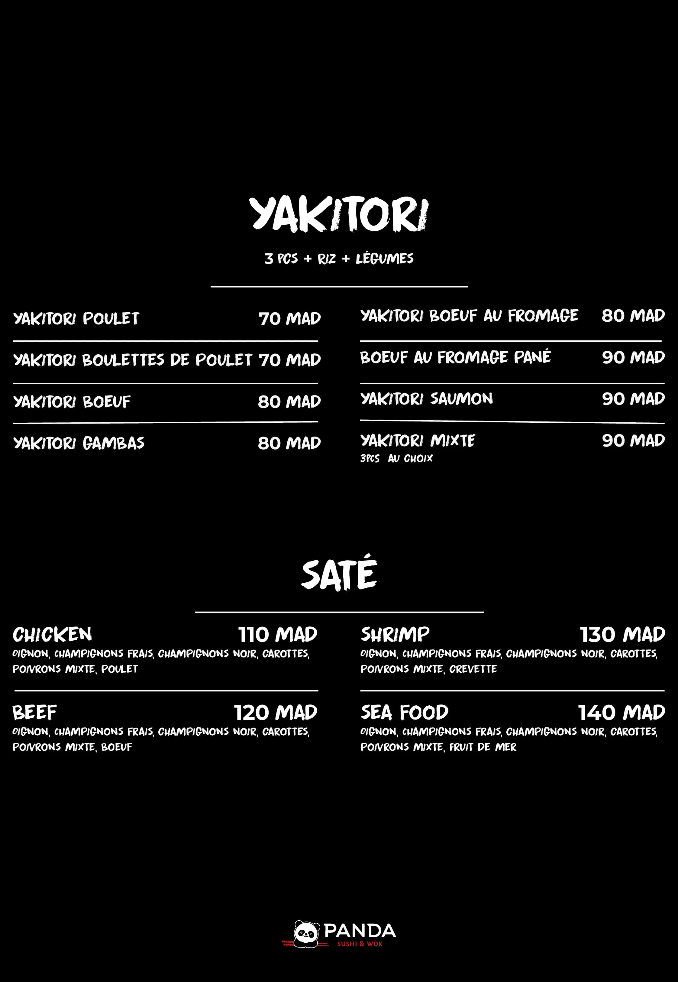 Panda menu page 13