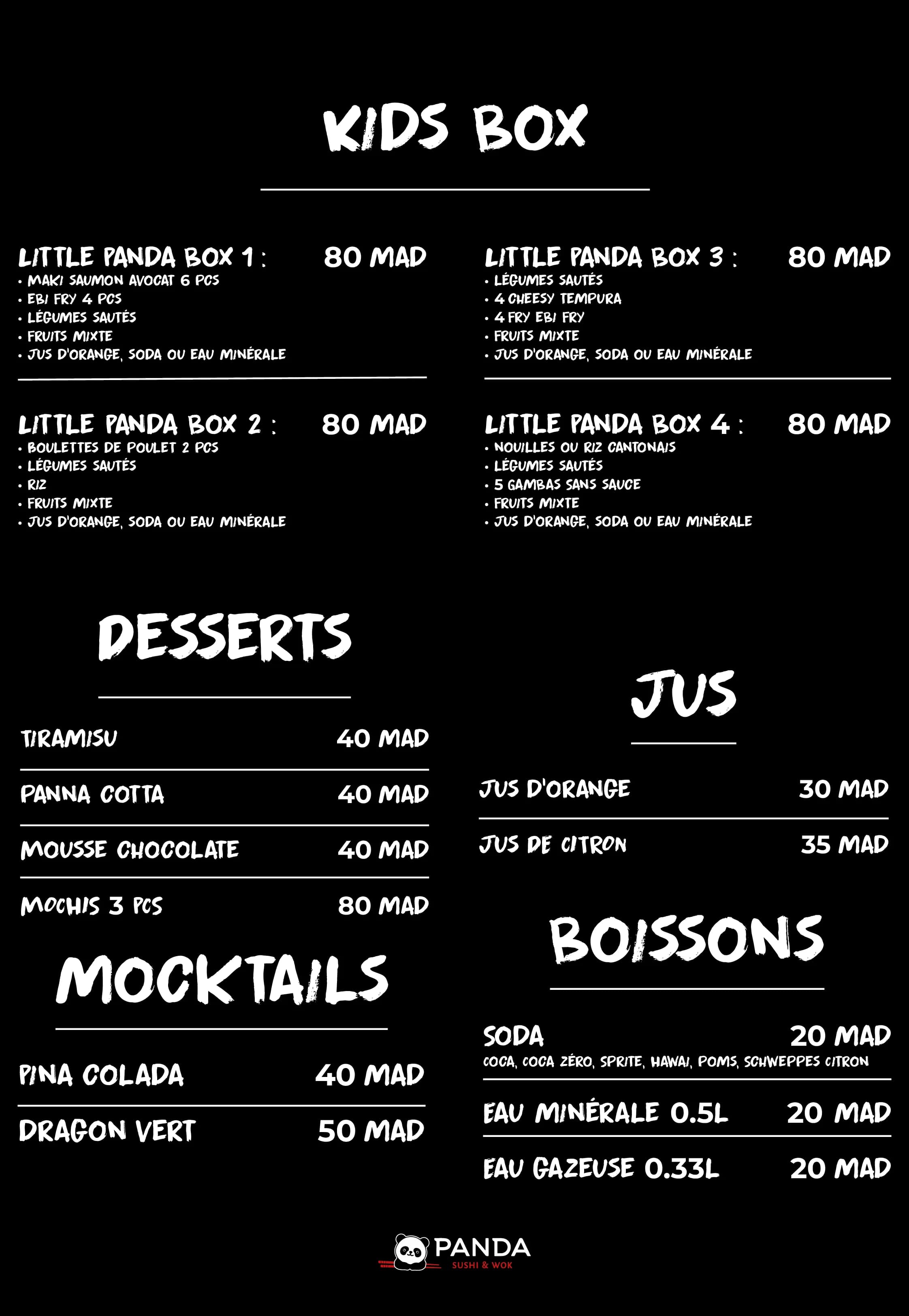 Panda menu page 16