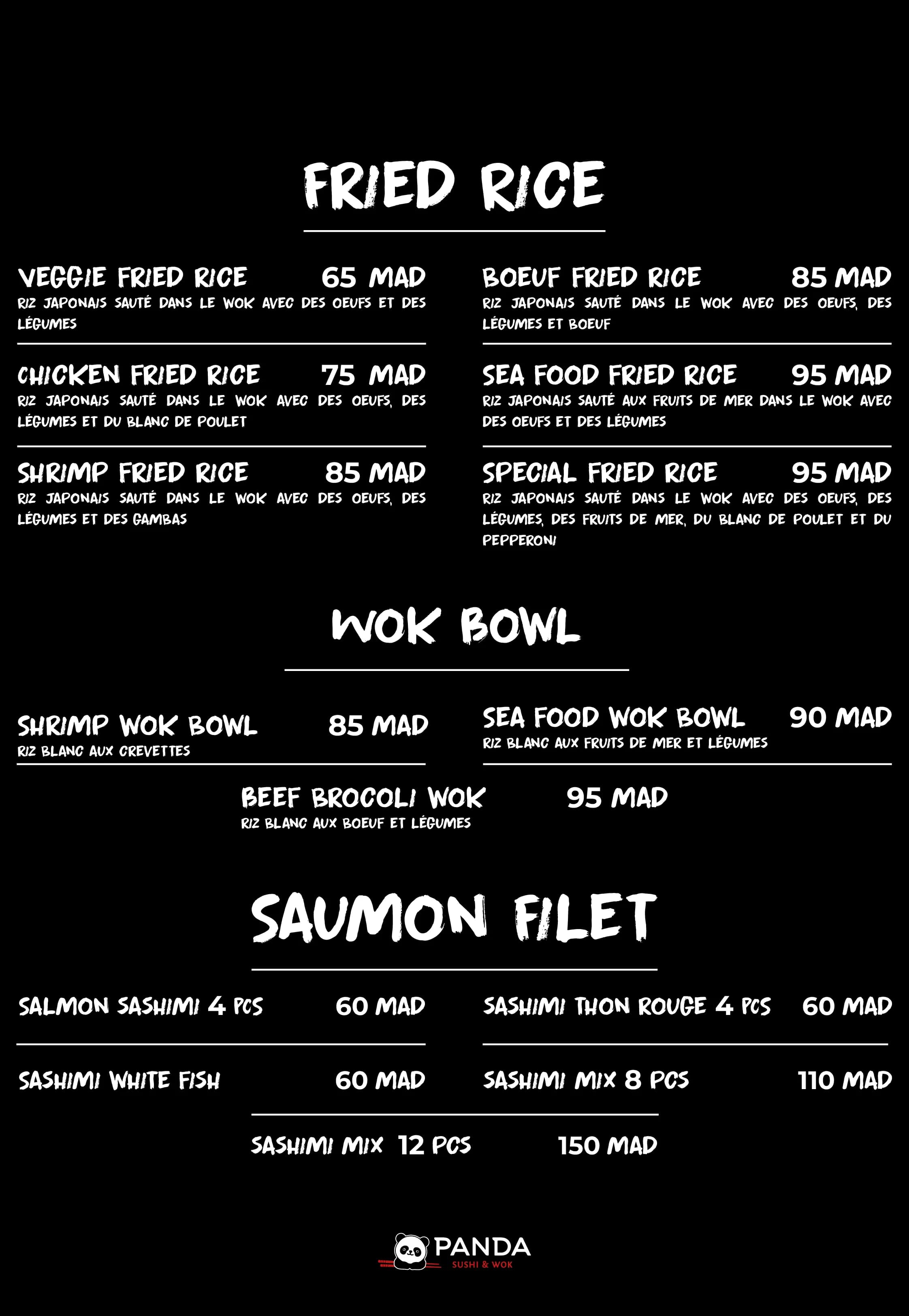 Panda menu page 5
