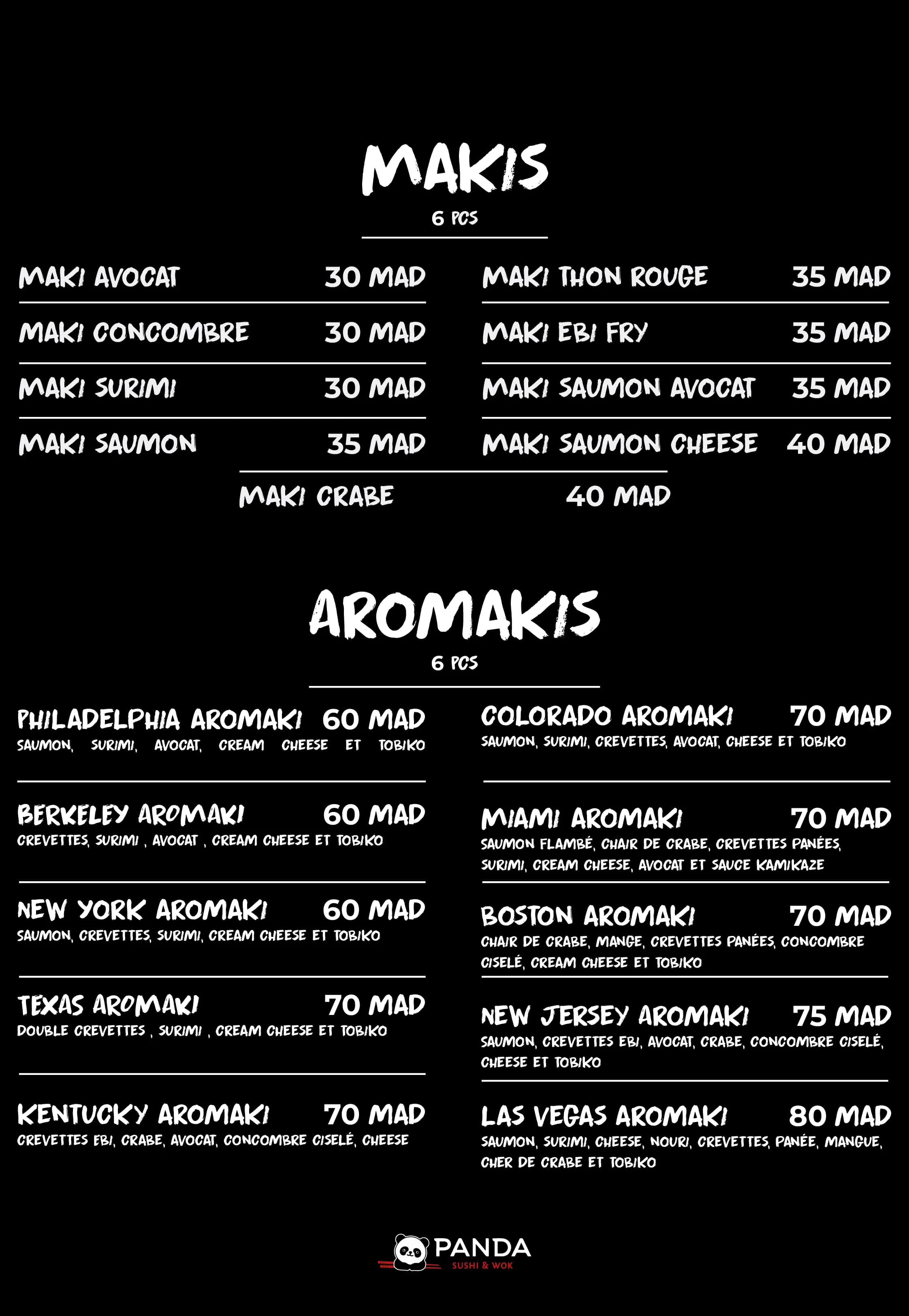Panda menu page 7