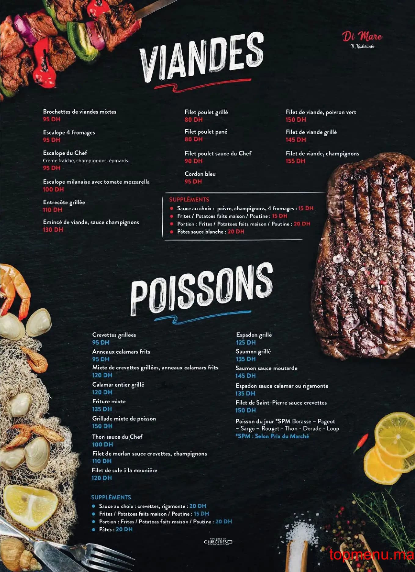 Di mare menu page 1