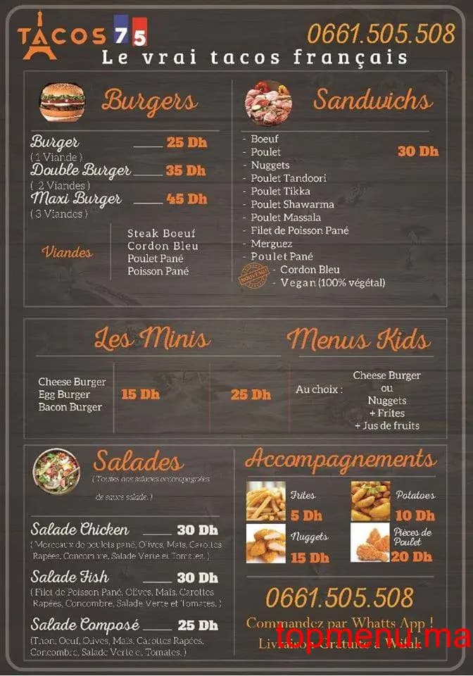 Tacos 75 قائمة الطعام page 2