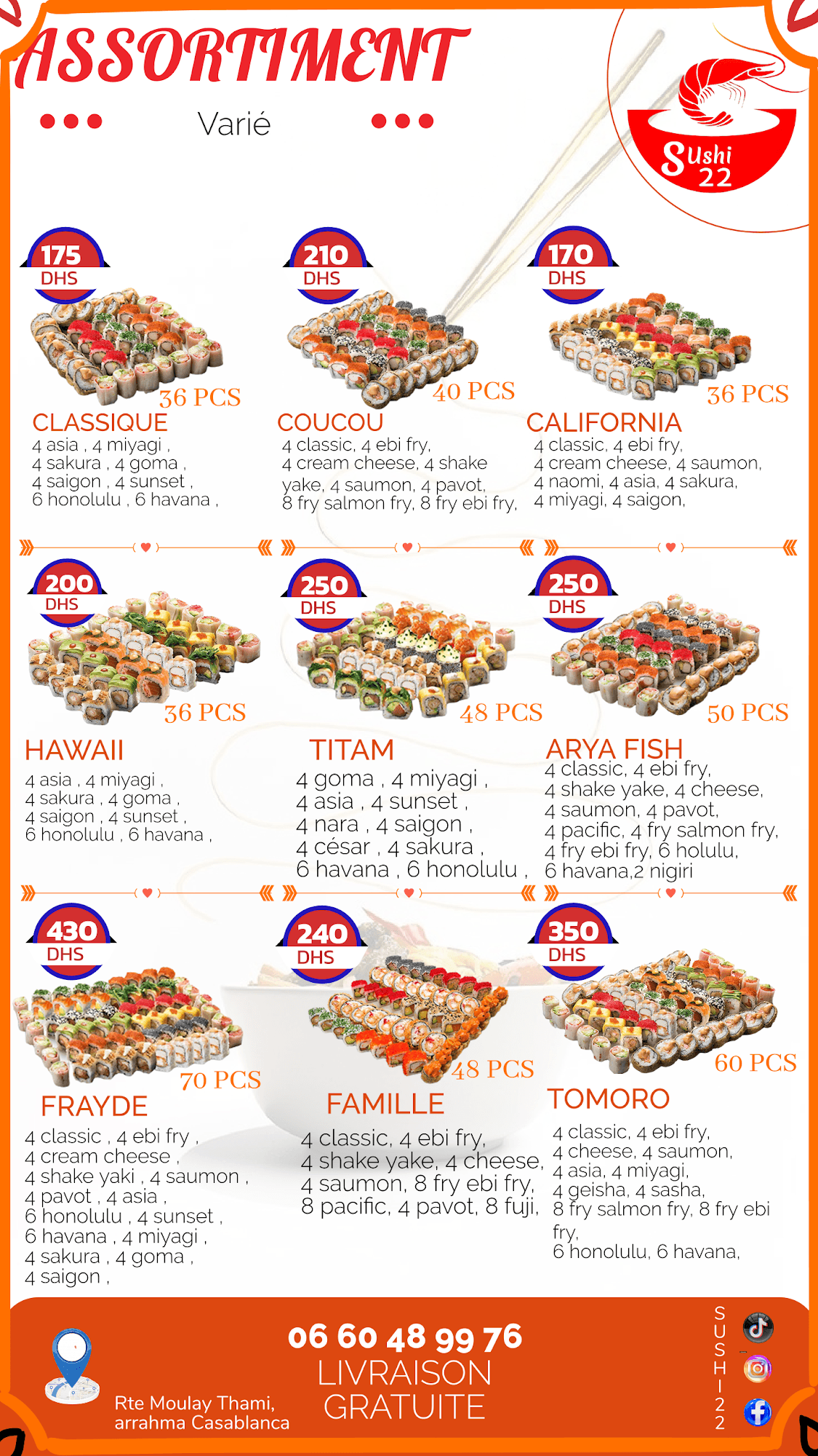 Sushi 22 menu page 3