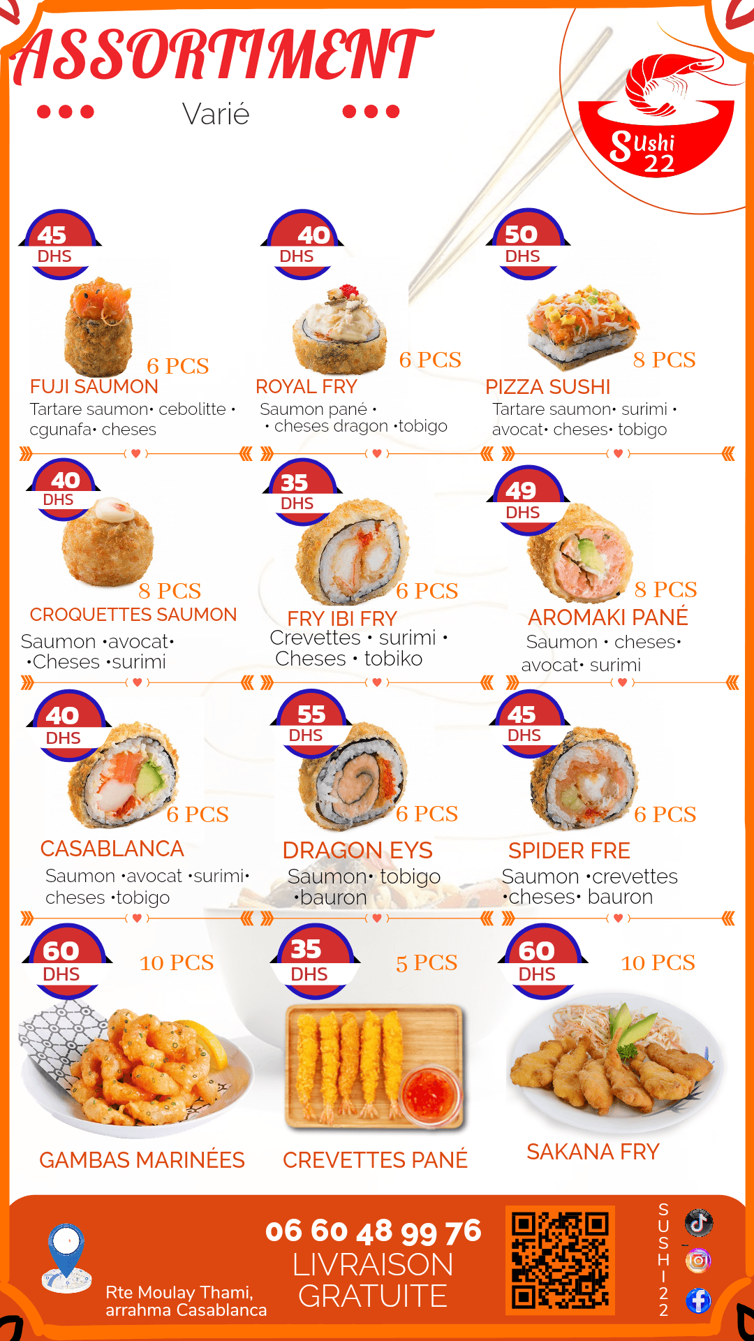 Sushi 22 menu page 2