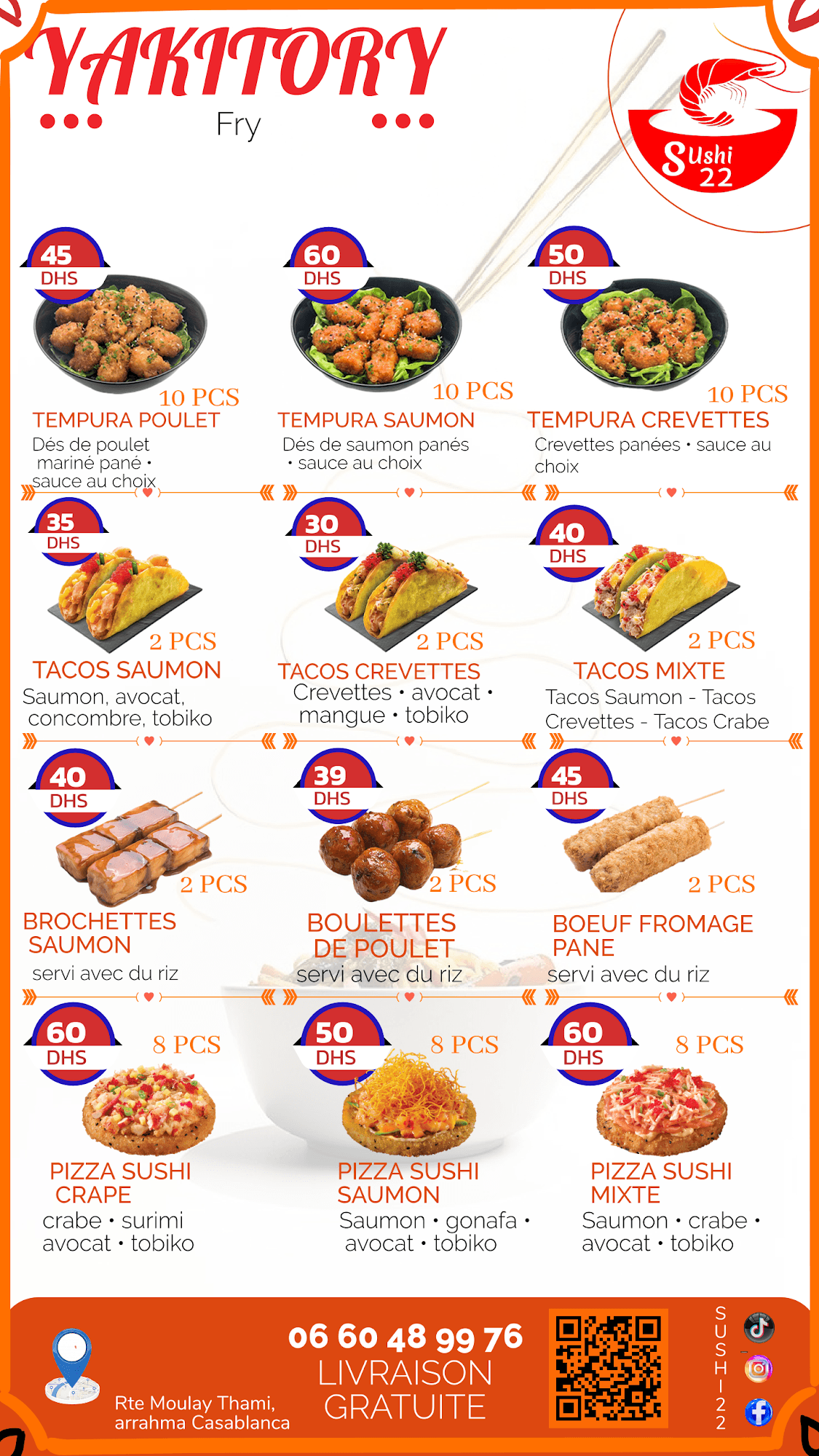 Sushi 22 menu page 1