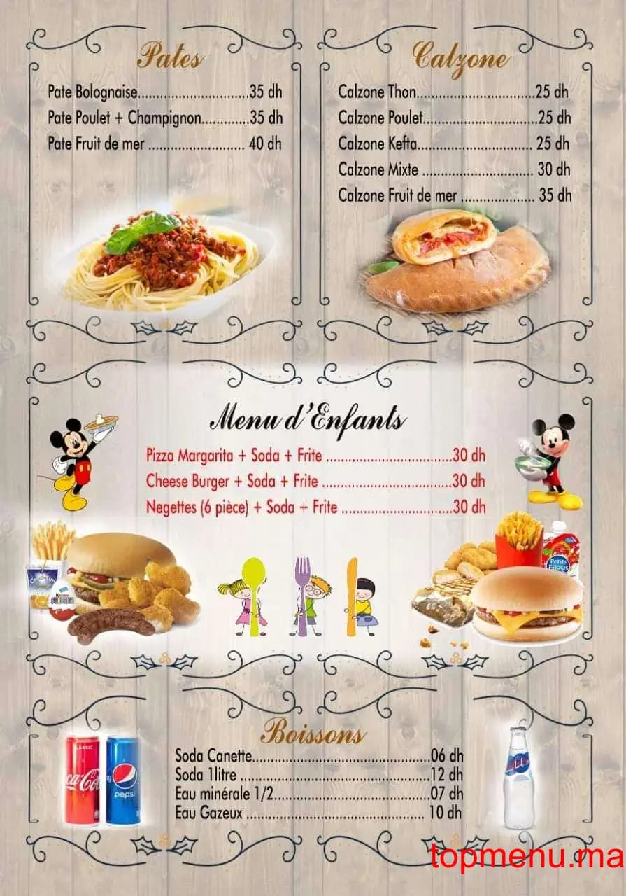 Restaurant Dinde Land menu page 2 Dinde Land menu page 2